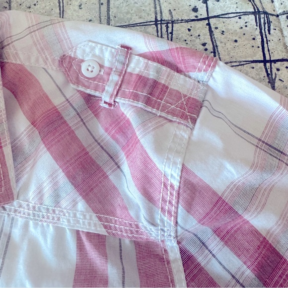 David Button Buffalo fitted plaid military style short sleeve button up - Picture 3 of 6